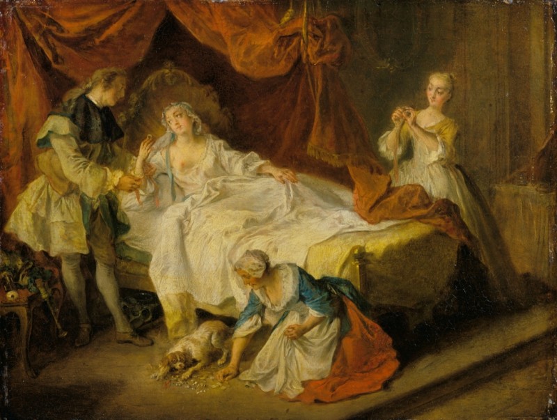 The Little Dog Shaking Money and Gems, c.1737/38 | Nicolas Lancret