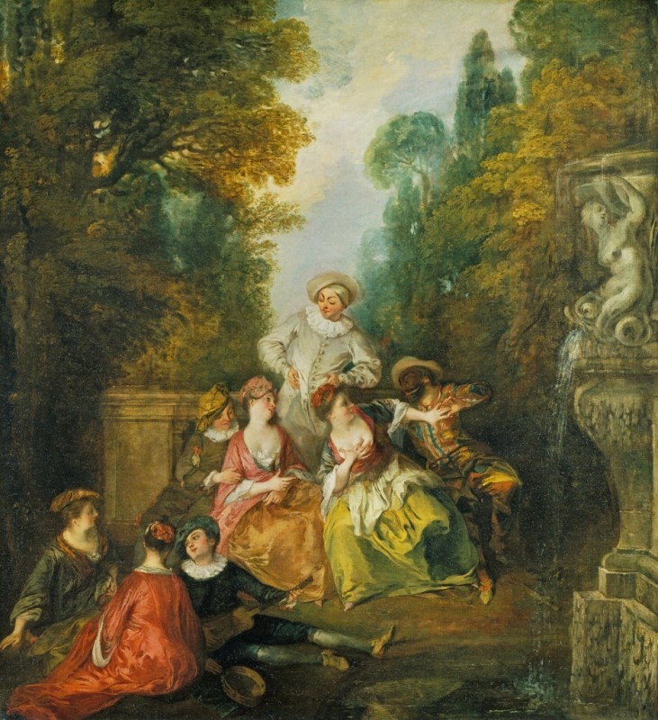 Italian Comedians by a Fountain, c.1717/18 | Nicolas Lancret
