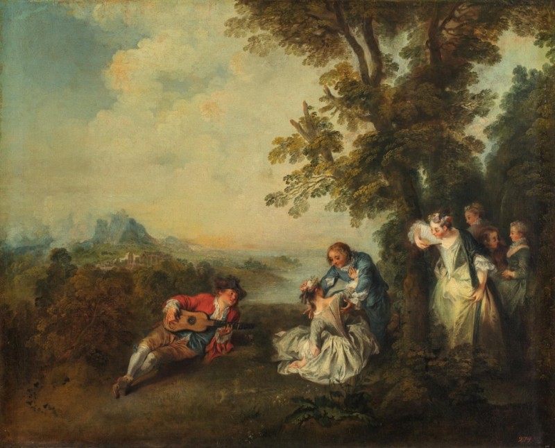 Gesellschaft am Waldrand, 1720s | Nicolas Lancret