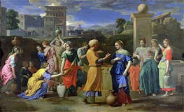 Eliezer and Rebecca at the Well, 1648 by Nicolas Poussin | Painting Reproduction