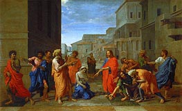 The Woman Taken in Adultery, 1653 by Nicolas Poussin | Painting Reproduction