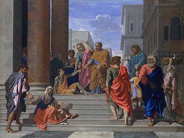 Saints Peter and John Healing the Lame Man, 1655 by Nicolas Poussin | Painting Reproduction