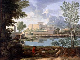 Landscape with a Calm, c.1650/51 by Nicolas Poussin | Painting Reproduction