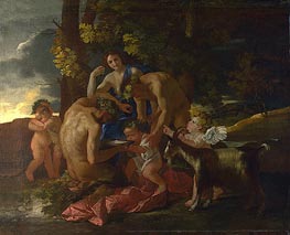 The Nurture of Bacchus, c.1628 by Nicolas Poussin | Painting Reproduction