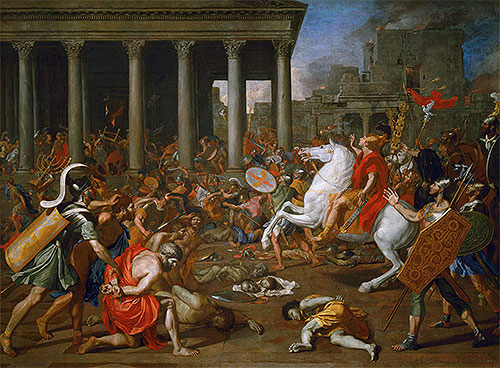 The Destruction of the Temples in Jerusalem by Titus, c.1638/39 | Nicolas Poussin | Gemälde Reproduktion
