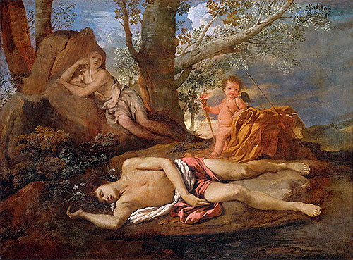 Echo and Narcissus, c.1630 | Nicolas Poussin | Painting Reproduction