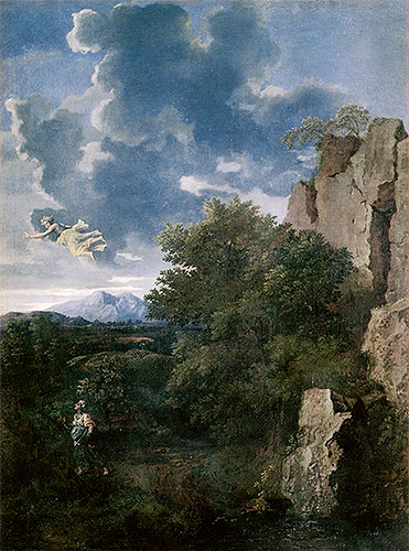 Landscape with Hagar and the Angel, n.d. | Nicolas Poussin | Painting Reproduction