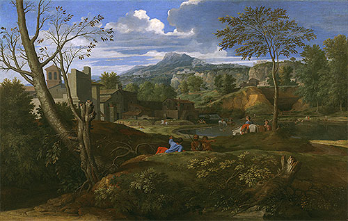 Landscape with Buildings, c.1648/51 | Nicolas Poussin | Gemälde Reproduktion
