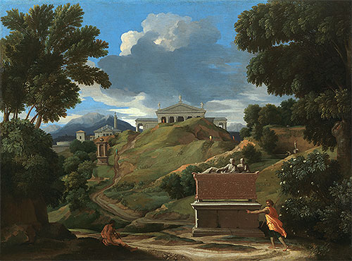 Landscape with Ruins, c.1634 | Nicolas Poussin | Gemälde Reproduktion