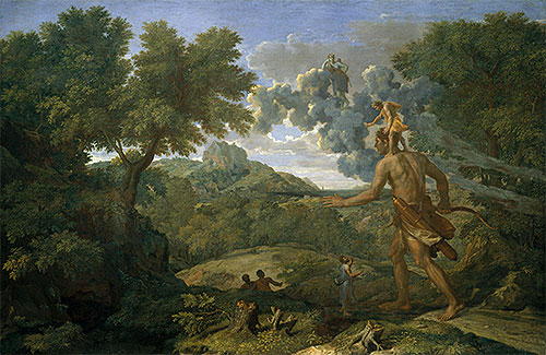 Blinder Orion sucht die aufgehende Sonne | Nicolas Poussin | Gemälde Reproduktion