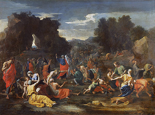 Israelites Gathering Manna in the Desert, c.1637/39 | Nicolas Poussin | Gemälde Reproduktion
