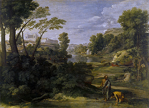 Landscape with Diogenes, 1648 | Nicolas Poussin | Gemälde Reproduktion