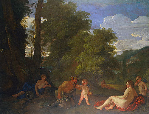 Nymphs and a Satyr (Amor Vincit Omnia), 1625 | Nicolas Poussin | Painting Reproduction
