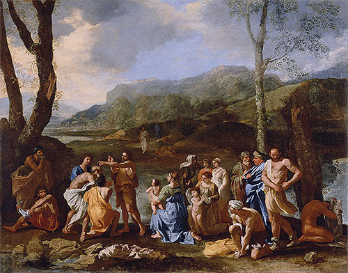 Saint John Baptizing in the River Jordan, c.1630 | Nicolas Poussin | Gemälde Reproduktion