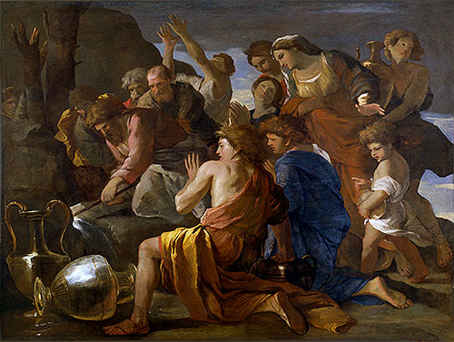 Mose süßt die Wasser von Mara | Nicolas Poussin | Gemälde Reproduktion