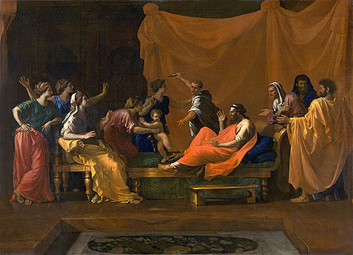 Der kleine Mose zertritt die Krone des Pharao | Nicolas Poussin | Gemälde Reproduktion