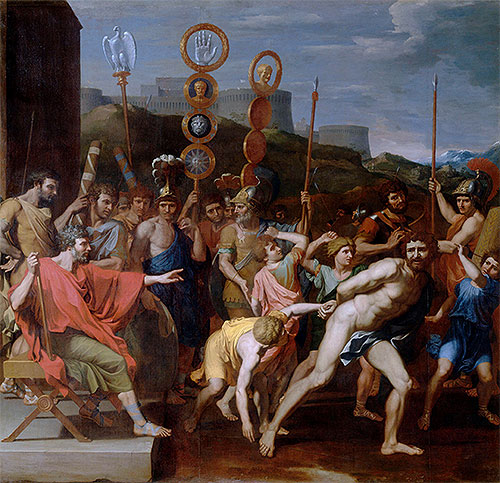 Camille Delivers the Schoolmaster of Falerii to His Pupils, 1637 | Nicolas Poussin | Gemälde Reproduktion