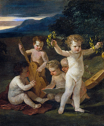 Concert of Cupids | Nicolas Poussin | Painting Reproduction