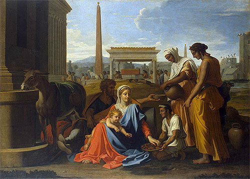 Holy Family in Egypt, c.1655/57 | Nicolas Poussin | Gemälde Reproduktion
