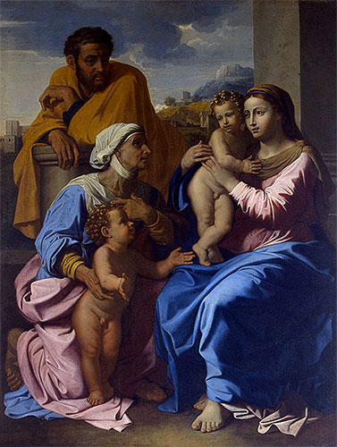 Holy Family with St Elizabeth and John the Baptist, c.1644/55 | Nicolas Poussin | Gemälde Reproduktion