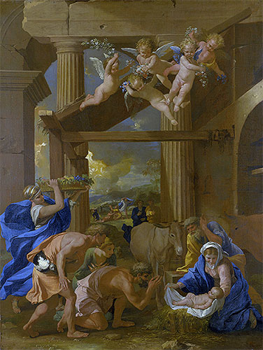 The Adoration of the Shepherds, c.1633/34 by Nicolas Poussin | Painting Reproduction