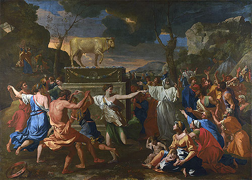 The Adoration of the Golden Calf, c.1633/34 by Nicolas Poussin | Painting Reproduction