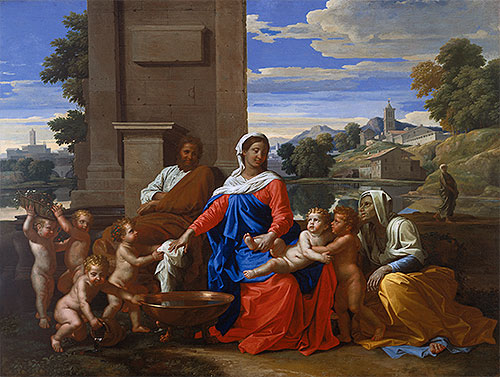 The Holy Family with the Infant Saint John the ..., c.1650/51 by Nicolas Poussin | Painting Reproduction