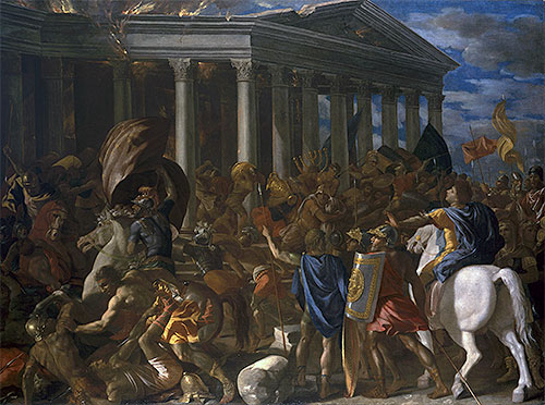 The Destruction and Sack of the Temple of Jerusalem, c.1625/26 | Nicolas Poussin | Gemälde Reproduktion
