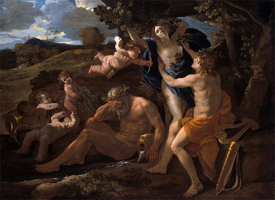 Apollo and Daphne, c.1627 | Nicolas Poussin | Painting Reproduction