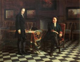 Peter der Große verhört Zarewitsch Alexej Petrowitsch bei Peterhof | Nikolay Ge | Gemälde Reproduktion