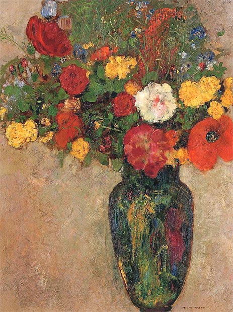 Vase of Flowers, c.1910 by Odilon Redon | Painting Reproduction