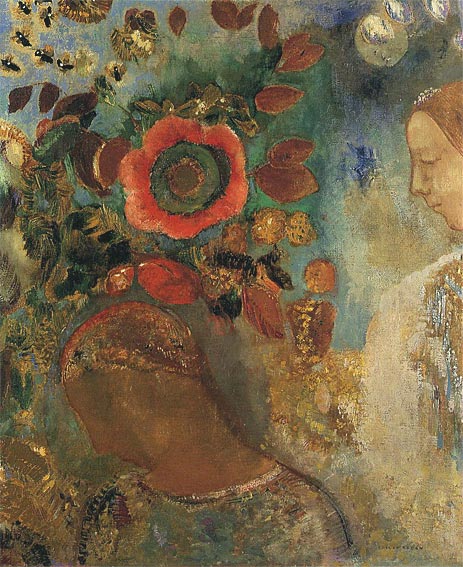 Two Young Girls among the Flowers, 1912 | Odilon Redon | Painting Reproduction