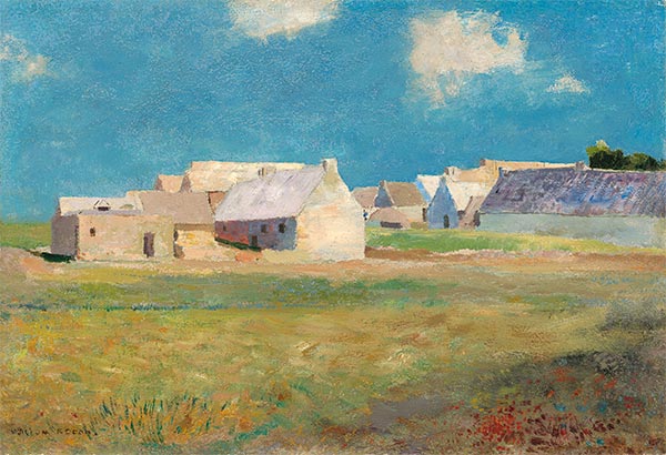 Bretonisches Dorf, c.1890 | Odilon Redon | Gemälde Reproduktion