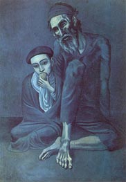 Alter Jude mit dem Jungen, 1903 von Picasso | Gemälde-Reproduktion