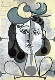 Porträt von Francoise Gilot, c.1947/48 von Picasso | Gemälde-Reproduktion