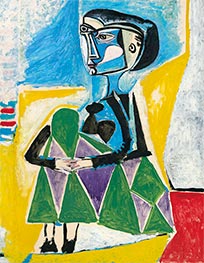 Hockende Frau (Jacqueline), 1954 von Picasso | Gemälde-Reproduktion