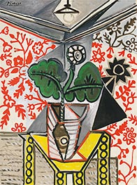 Innenraum im Blumentopf, 1953 von Picasso | Gemälde-Reproduktion