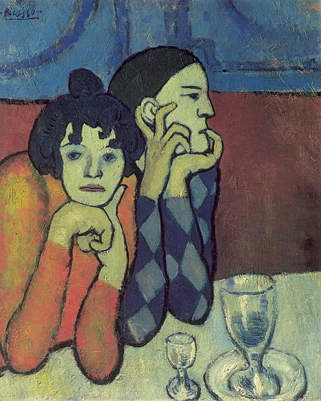 Harlequin and His Companion (The Saltimbanque), 1901 by Picasso | Painting Reproduction