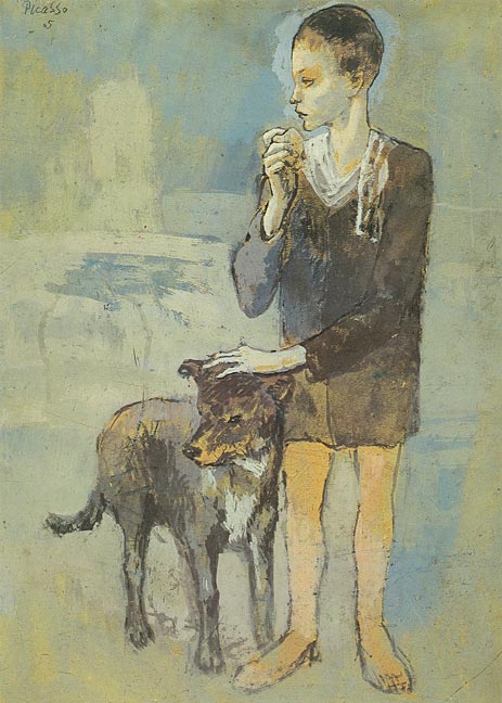 Boy with a Dog, 1905 by Picasso | Painting Reproduction