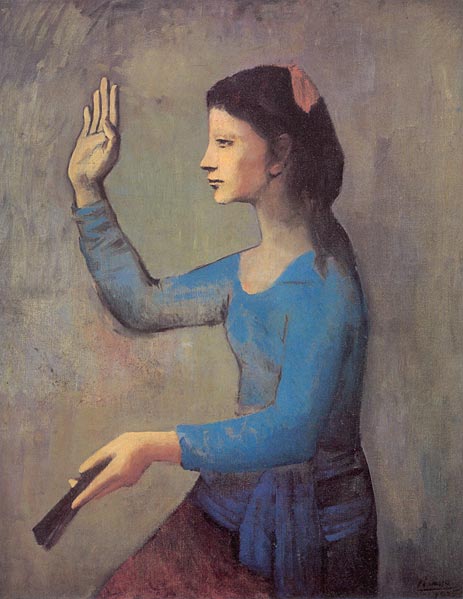 Lady with a Fan, 1905 by Picasso | Painting Reproduction