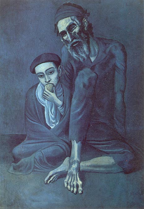 Old Jew with the Boy, 1903 by Picasso | Painting Reproduction