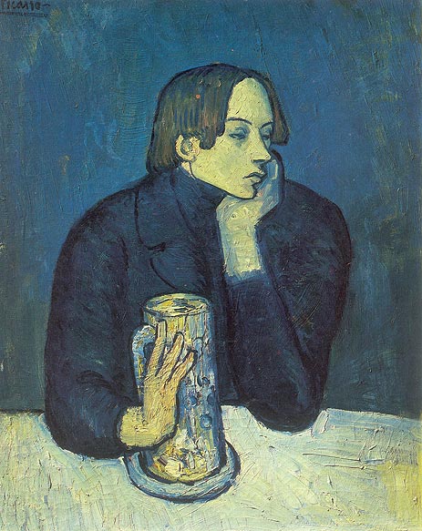 Porträt des Dichters Sabartes (Bierkrug), 1902 | Picasso | Gemälde Reproduktion