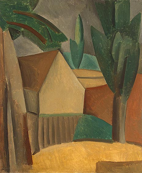 Haus in einem Garten, 1908 | Picasso | Gemälde Reproduktion