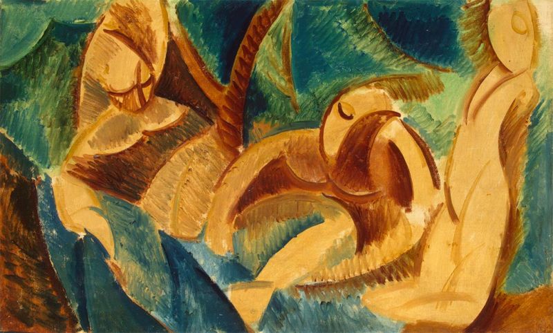 Bathing, 1908 by Picasso | Painting Reproduction