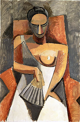 Woman with a Fan, 1907 by Picasso | Painting Reproduction