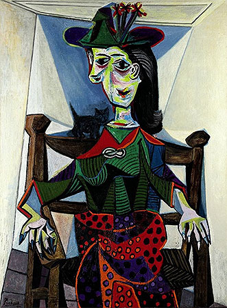 Dora Maar with Cat, 1941 | Picasso | Gemälde Reproduktion