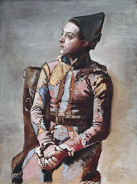 Sitzender Harlekin, 1923 | Picasso | Gemälde Reproduktion