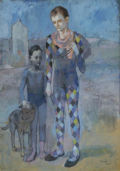 Zwei Akrobaten mit Hund, 1905 | Picasso | Gemälde Reproduktion