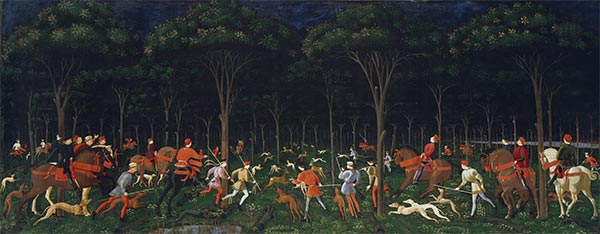 The Hunt in the Forest, a.1470s | Paolo Uccello | Gemälde Reproduktion