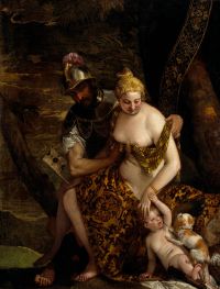 Mars, Venus and Cupid, c.1580 by Veronese | Painting Reproduction